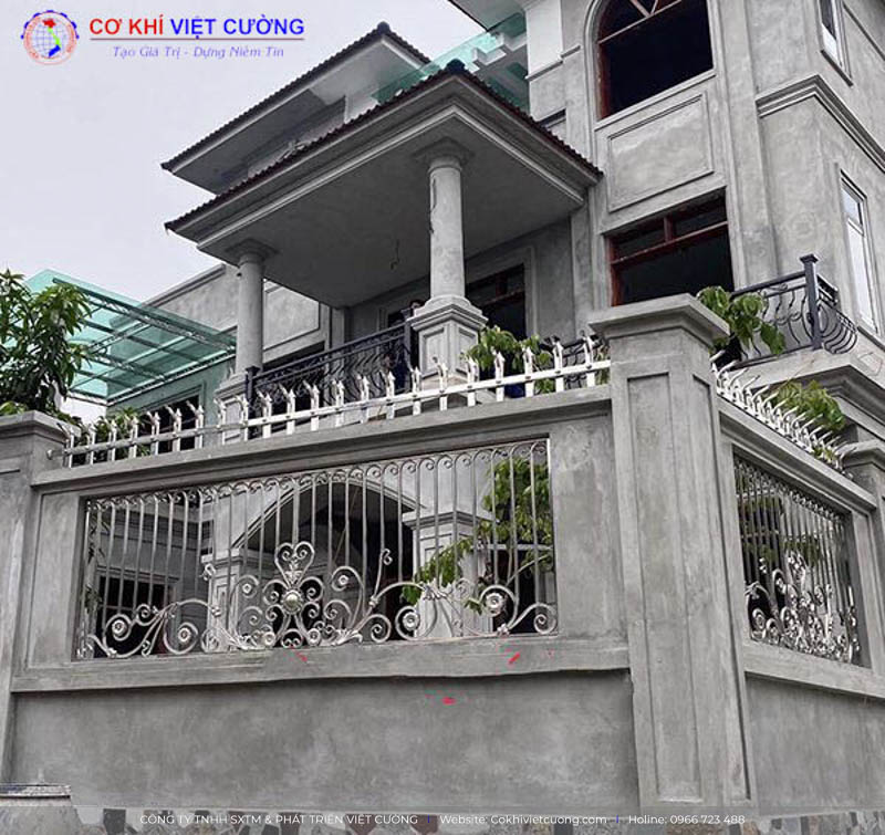 Mẫu hàng rào inox đẹp cho công trình dân dụng